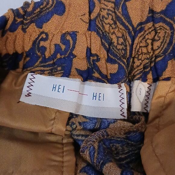 Anthropologie Exotic Palazzo Pants Sz S BLUE GOLD Paisely Hei Hei Tana Bohemian - Picture 9 of 13